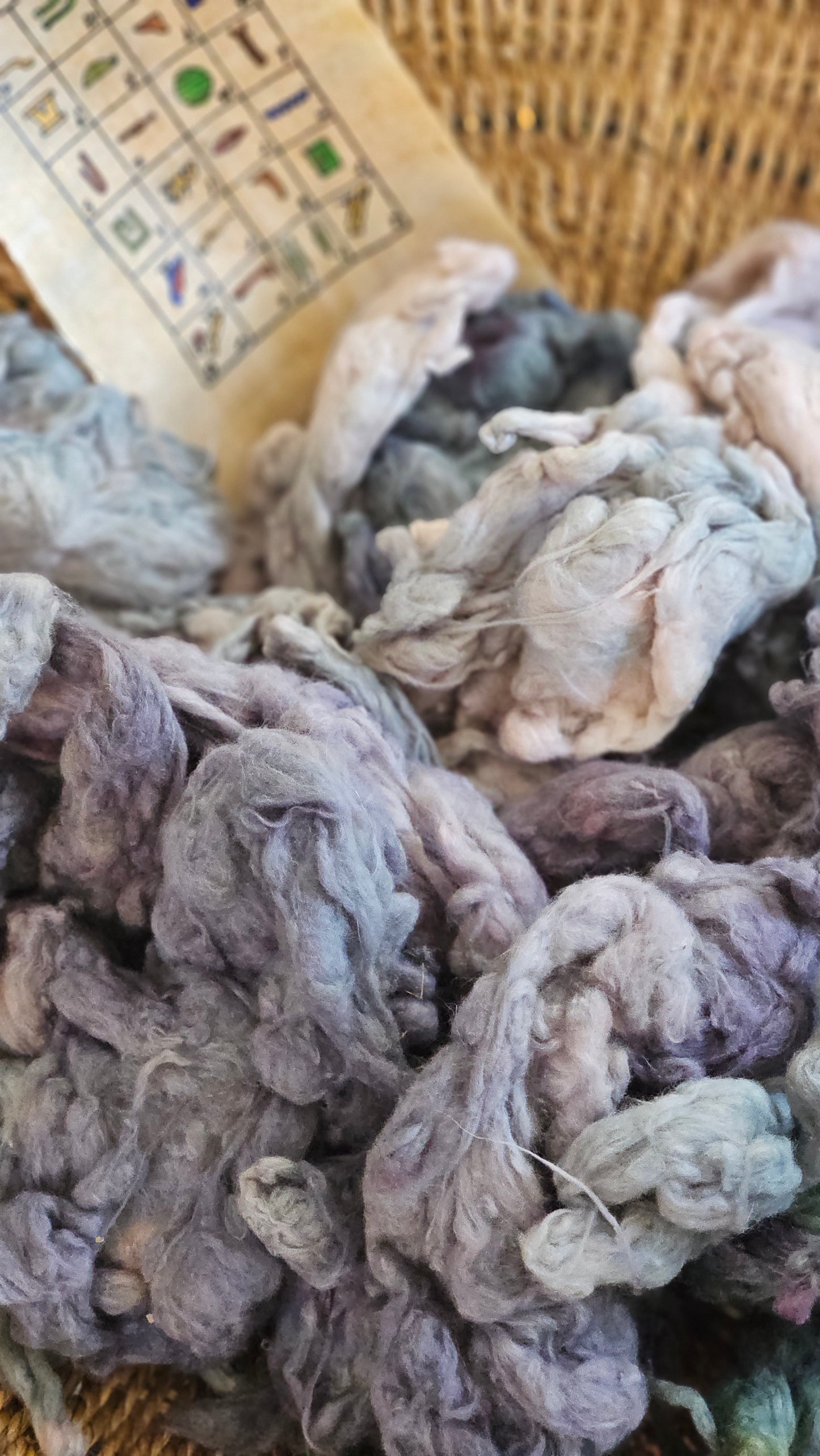 THOTH Hand-Dyed Organic Extra Fine Cotton Noil for fiber art, texture blending, and papermaking - 1 ounce | 28 grams