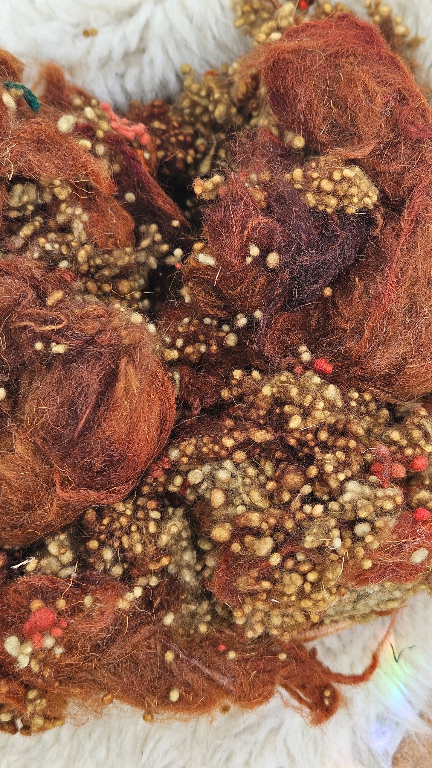 PRAIRIE FIELDS - Hand-Dyed Recycled Wool Texture Blend for art yarn embellishing, texture blending, felting, mixed media, and fiber art - 4 ounces | 114 grams