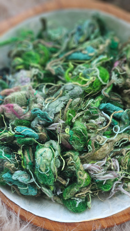 Cosmic Jade - stonewashed thread texture blend - 4 ounces | 113 grams