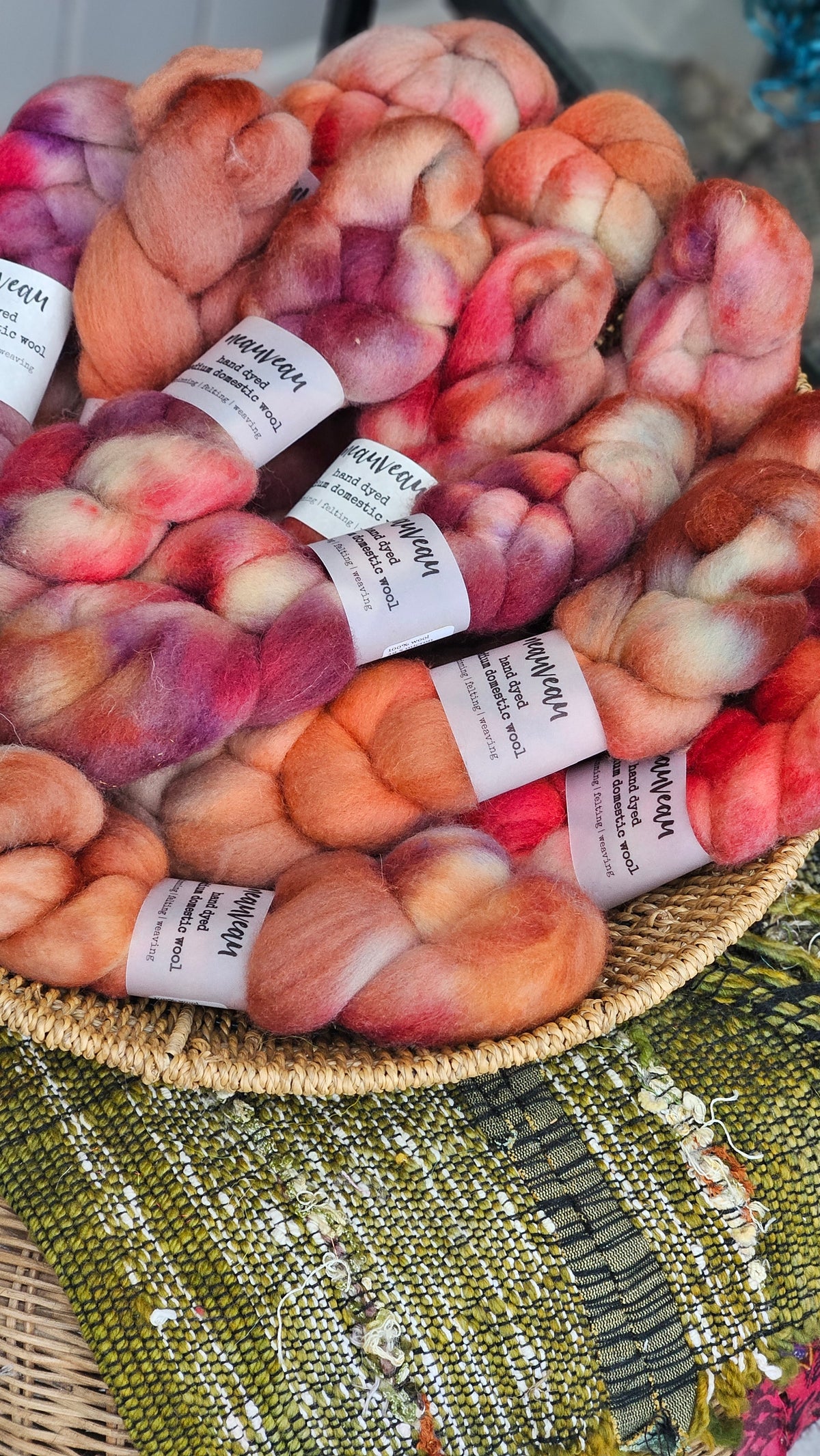 Macaw - hand dyed domestic wool roving for felting and blending - 2 ounces | 57 grams