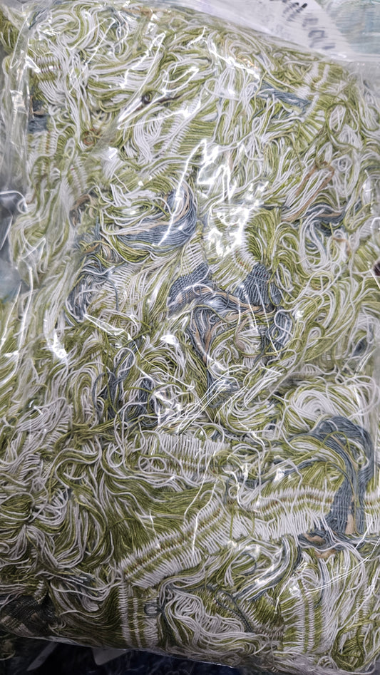 GREEN GRASS - textile selvedge for rug and art weaving and art yarn - GREEN015