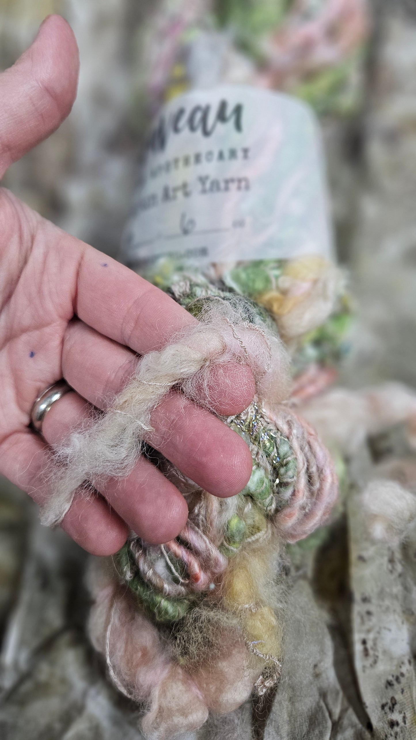 Handspun Bulky Art Yarn - Garden Party 01