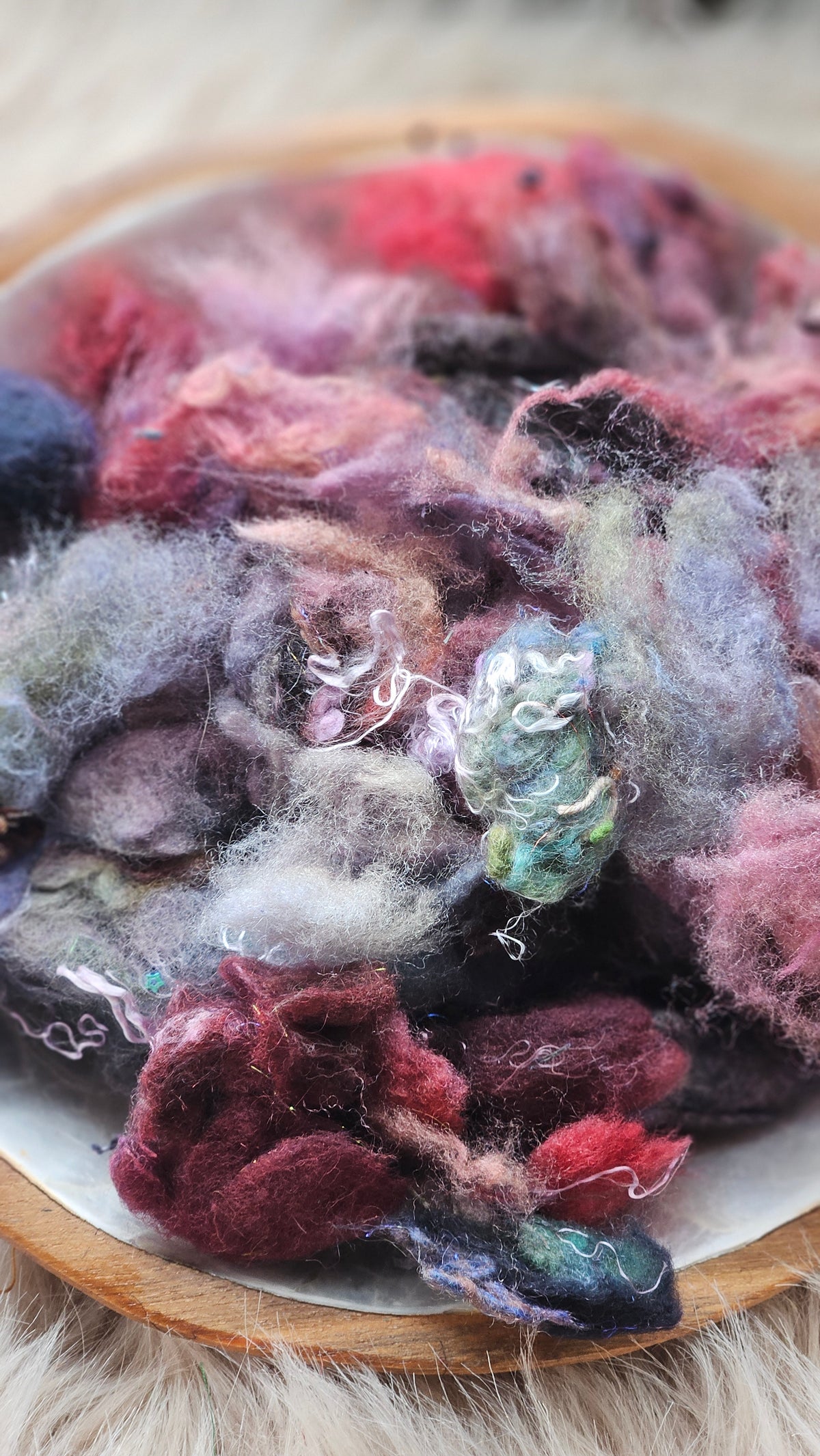 Orchard Sky - hand-dyed wool alpaca bamboo texture blend - 4 ounces | 114 grams
