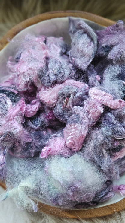 Fig Pudding - wool & bamboo blend for spinning & felting - 5 oz |  142 g