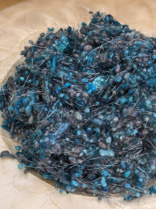 CORINTH Dyed Fine Wool Nepps and Sparkle Blend - 1 ounce